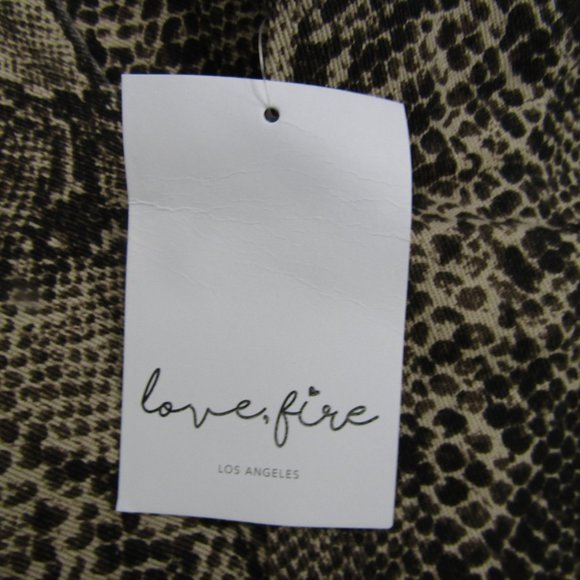 Lovefire NWT NEW Womens Medium Python Twill Full Zip High Neck Bomber Jacket - Picture 2 of 9